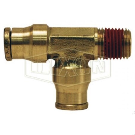Dixon 7116X 12 Push-In Run Tee, 3/8 x 1/2 in Nominal, MNPT x Tube, Brass, Domestic 7116X12